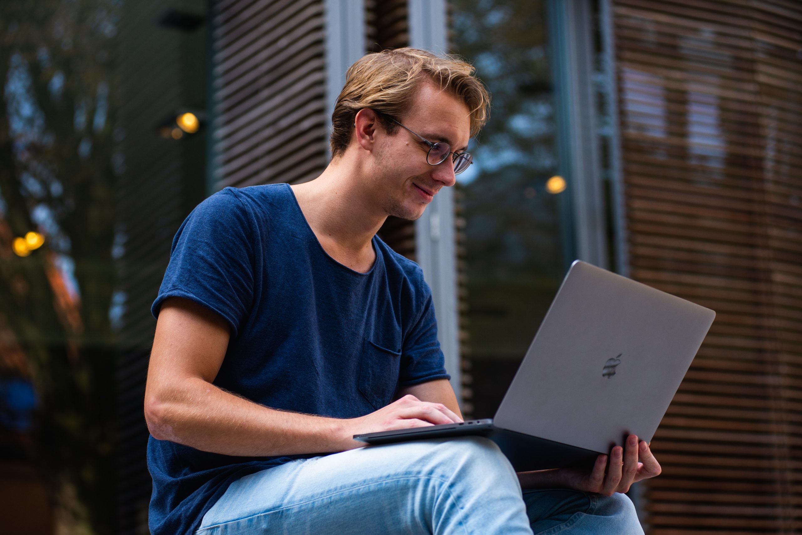 Man using laptop